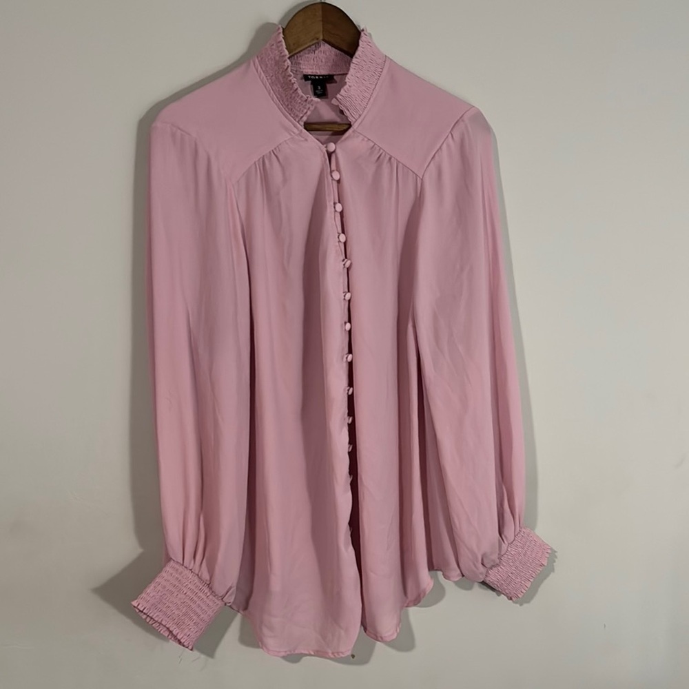 Torrid Pink Buttoned Blouse with Dress Shirt Collar
